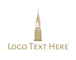 Manhattan - Golden Chrysler Building logo design