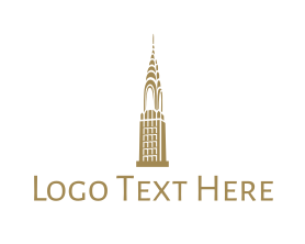 Chrysler - Golden Chrysler Building logo design