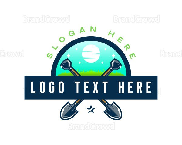 Shovel Lawn Gardening Logo