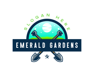 Shovel Lawn Gardening logo design