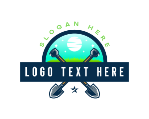 Shovel Lawn Gardening Logo