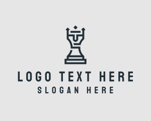 Chessboard - King Chess Piece logo design