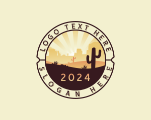 Hiking - Outback Desert Cactus logo design