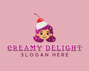 Yogurt - Cherry Sundae Girl logo design