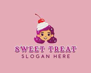 Sundae - Cherry Sundae Girl logo design