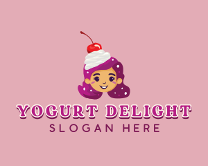 Yogurt - Cherry Sundae Girl logo design