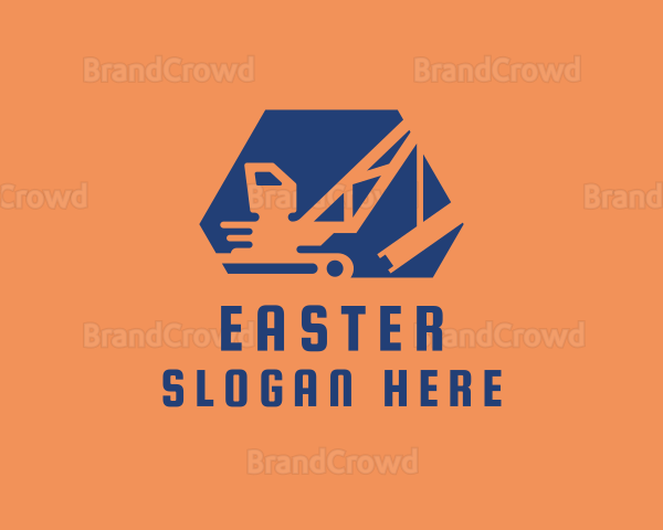 Construction Crane Machine Logo