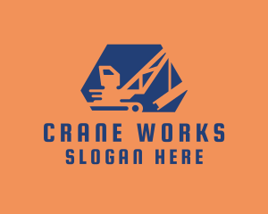 Crane - Construction Crane Machine logo design