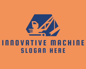 Machine - Construction Crane Machine logo design