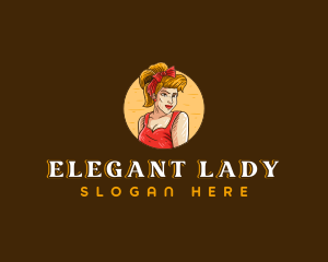 Pinup Lady Model logo design