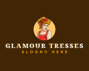 Pinup Lady Model logo design