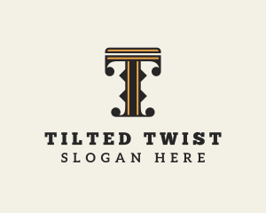 Retro Interior Design Letter T logo design