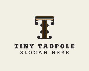 Retro Interior Design Letter T logo design