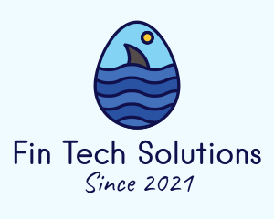 Fins - Ocean Shark Egg logo design