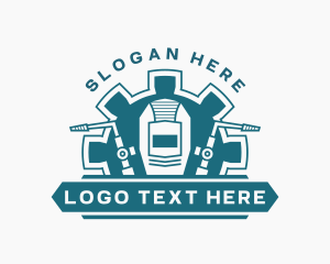 Helmet - Industrial Welding Cog logo design