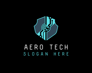 Cyber Tech Shield logo design