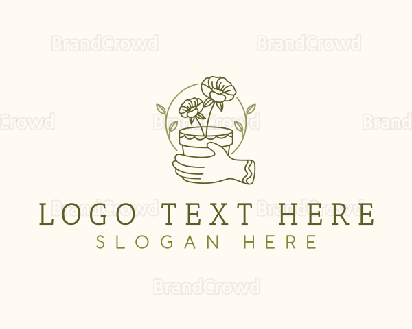 Flower Pot Gardening Logo