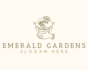 Flower Pot Gardening logo design