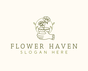 Flower Pot Gardening logo design