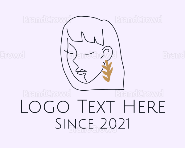 Woman Leaf Earring Logo