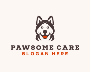 Husky Pet Dog logo design