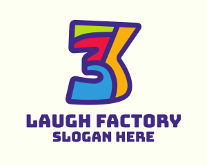 Comedy - Colorful Number 3 logo design