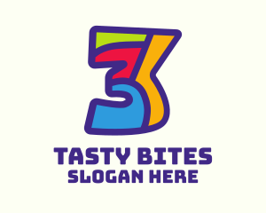 Puzzle - Colorful Number 3 logo design