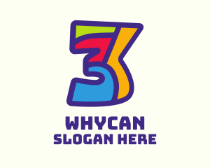 Number 3 - Colorful Number 3 logo design