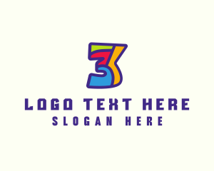 Comedy - Colorful Number 3 logo design