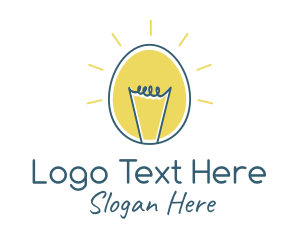 Minimalist - Egg Light Bulb logo design