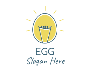 Egg Light Bulb logo design