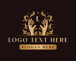 Premium - Luxury Floral Hand logo design