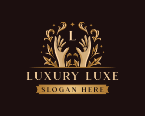 Luxury Floral Hand logo design