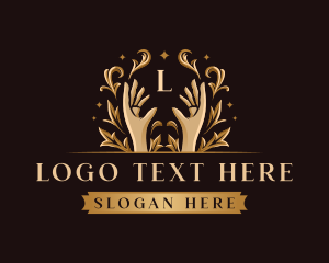 Spa - Luxury Floral Hand logo design