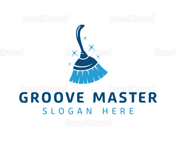 Blue Housekeeping Broom Logo