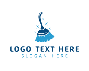 Tidy - Blue Housekeeping Broom logo design