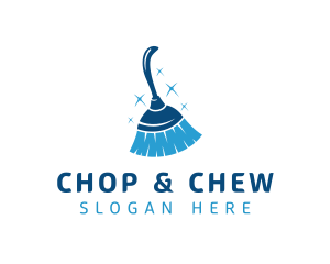 Blue Housekeeping Broom Logo