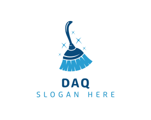 Blue Housekeeping Broom Logo