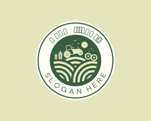 Emblem - Agriculture Farm Tractor logo design