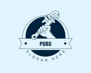 Wrench - Plumber Handyman Badge logo design