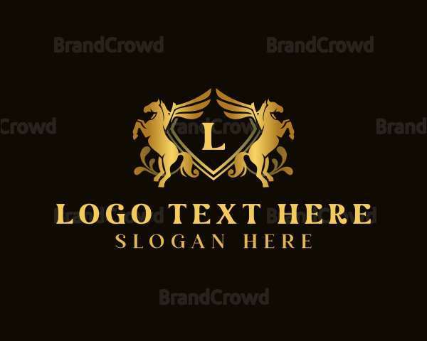 Luxury Shield Pegasus Logo