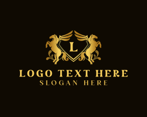 Premium - Luxury Shield Pegasus logo design