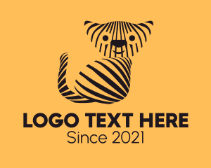Pet - Striped Wild Cat logo design