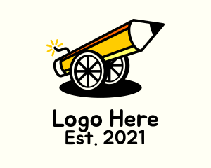 Writer - Pencil Firecracker Rocket logo design