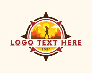 Location - Compass Travel Hiking logo design
