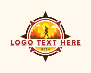 Explore - Compass Travel Hiking logo design