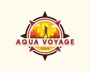 Compass Travel Hiking Voyage logo design