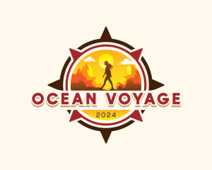 Compass Travel Hiking Voyage logo design