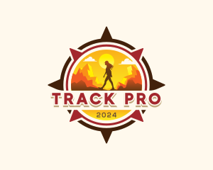 Tracker - Compass Travel Hiking Voyage logo design