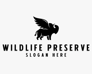 Bison Wings Wildlife  logo design